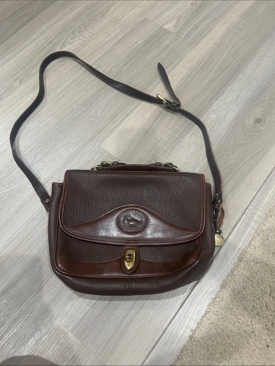Dooney & Bourke Handbags - Vintage Dark Brown Leather Dooney & Bourke Crossbody Satchel
